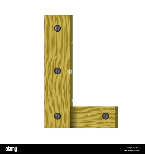 Colorful Illustration With Wood Letter L On A White Background Stock