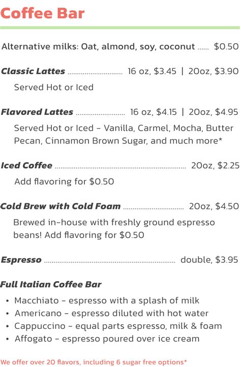 Menu | Sweet Melissa Bakery & Coffee Shop