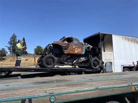 Monster Jam Trucks Damaged In California Highway Fire