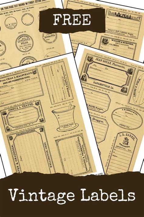 Discover Four Exquisite Vintage Apothecary Label Printables For Adding