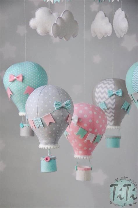 Elephant Baby Mobile Felt Baby Mobile Hot Air Balloon Mobile Balloon Mobile Felt Elephant