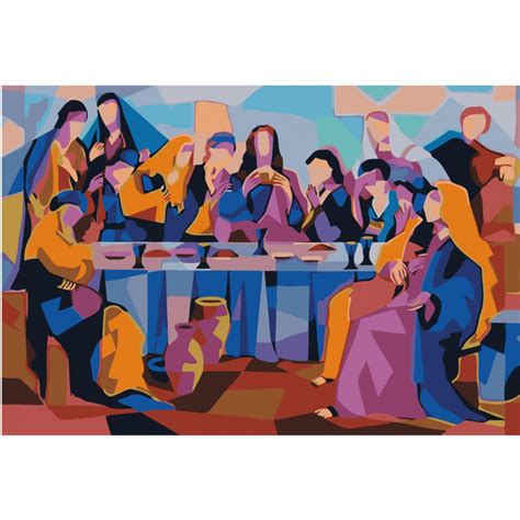 Тайная вечеря. Конструктивизм 80х120 Раскраска картина по номерам на ...