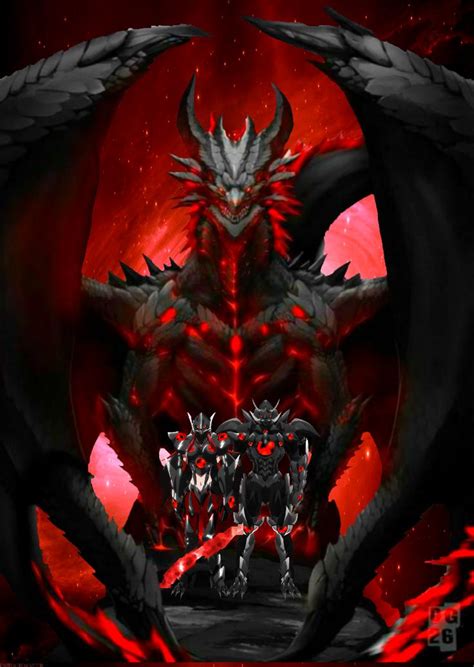 Black Dragon God King And Queen Together Dark Fantasy Art Elemental