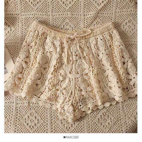 Piece Crochet Wool Bikini Set Zigzag Brapiece Mixed With Shorts And Flared Sleeve Mesh Top
