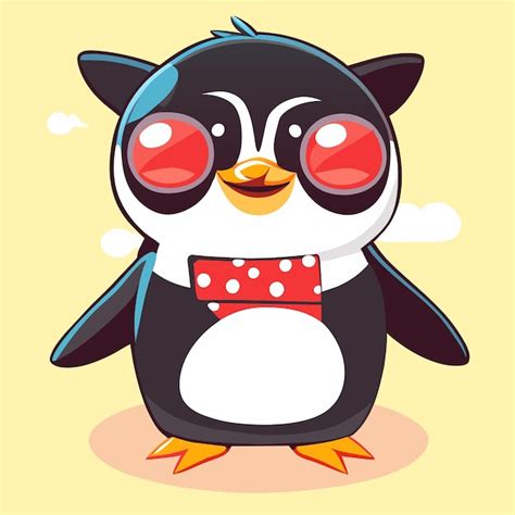 Lindo personaje de dibujos animados de pingüino con un traje de verano