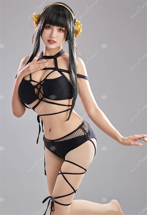 Anime Two Piece Swimsuit Lace Up Top And Panty Bathing Suit With Wrap Skirt Bikini Sets For Sale