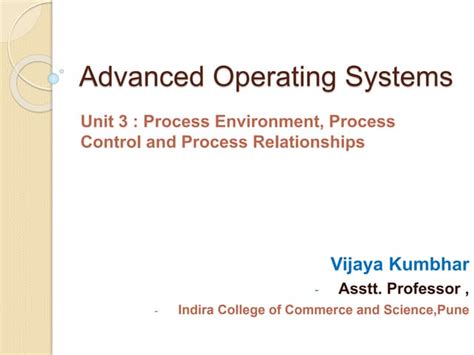 Advanced Operating Systems Process Management Ppt