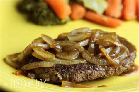 Hamburger Steaks With Brown Gravy And Onions