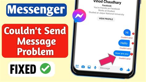 Messenger Couldn T Send The Message Problem Youtube