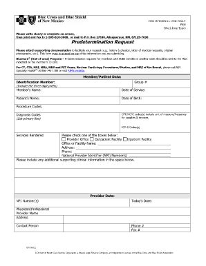 Predetermination Request Forms Fill And Sign Printable Template Online