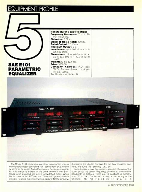 SAE E101 | Hifi-Wiki