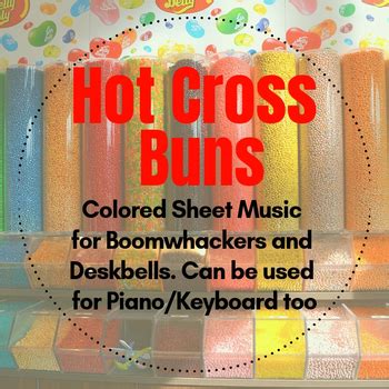 Hot Cross Buns Colored Sheet Music Identification By The Dark Music Store