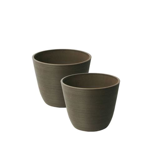 Algreen Products Valencia Planter 2 Round Curve Planters 14 In Diameter By 11 In Ribbe