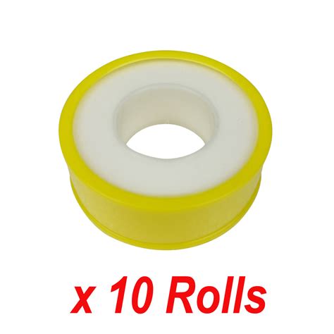 White Ptfe Tape X10 Threaded Seal Fitting Water Plumbing Joint Tape