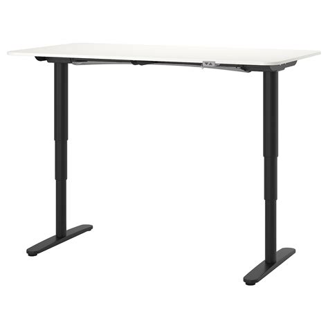 BEKANT desk sit/stand, white/black, 63x311/2" - IKEA