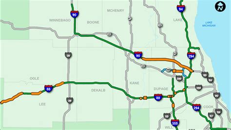 Chicago toll roads map - Chicago tollway map (United States of America)