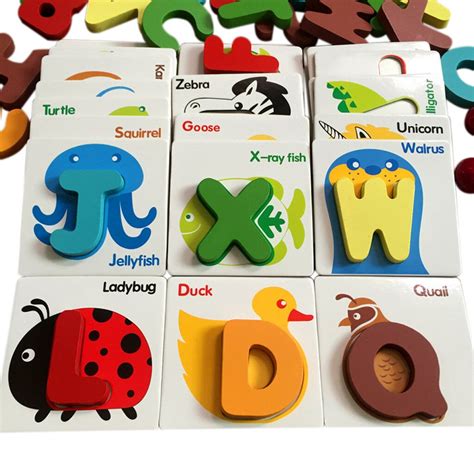 1 Pc Meisjes Favorate Houten Puzzel Engels Alfabet Grandado