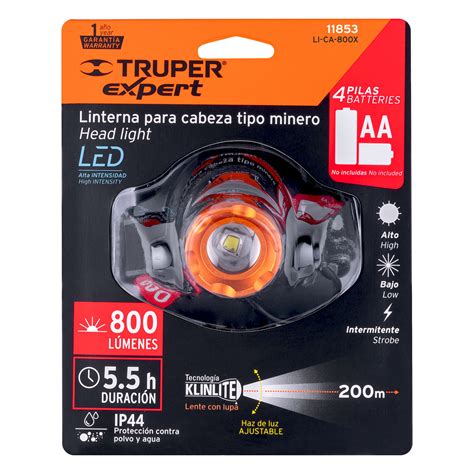 Linterna De Minero LED 800 Lm De 4 Pilas AA TRUPER EXPERT Linternas