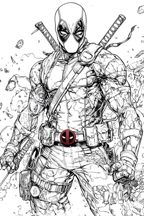 Ausmalbild Deadpool - Deadpool Ausmalbilder - kostenlose Malvorlagen für Kinder