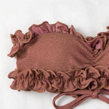 Women S Solid Color Sexy Stretch Bikini Swimsuit On Luulla