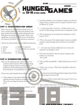 The Hunger Games Study Guide Answers