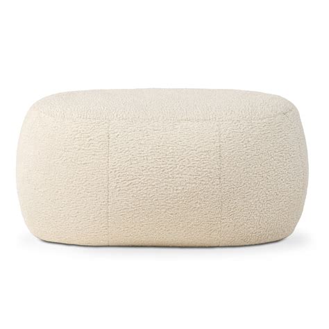 Ellis Ottoman Shearling Faux Lamb Plush Pouf