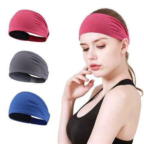 Women Yoga Headband Non Slip Gym Sweatband Elastic Sports Hair Band Fitness Stretch Cycling