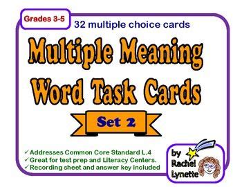 Multiple Meaning Words Task Cards Set Print Digital Homonym