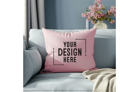 Beautiful Square Pink Pillow Mockup Graphic By Bestmockupstore