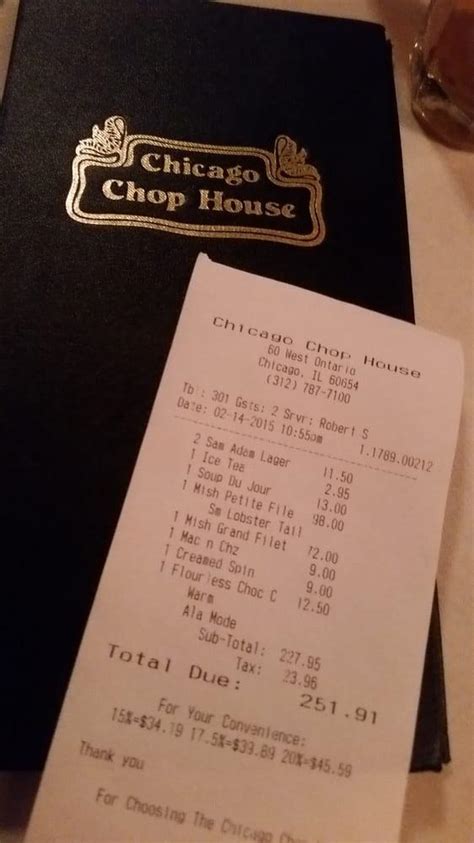 Menu At Chicago Chop House Pub And Bar Chicago