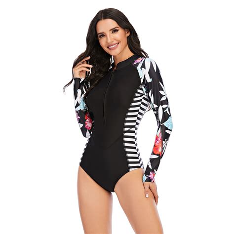 Long Sleeve Rash Guard One Piece Bathing Suit – Kroyy