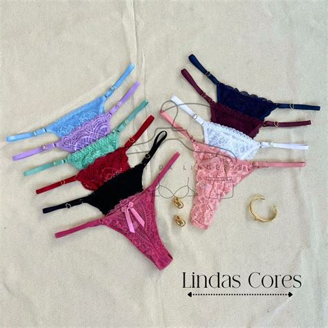 Kit Calcinha Em Renda Luxo Regulagem De Cora O String Fio Dental Sexy Moda Intima Lingerie