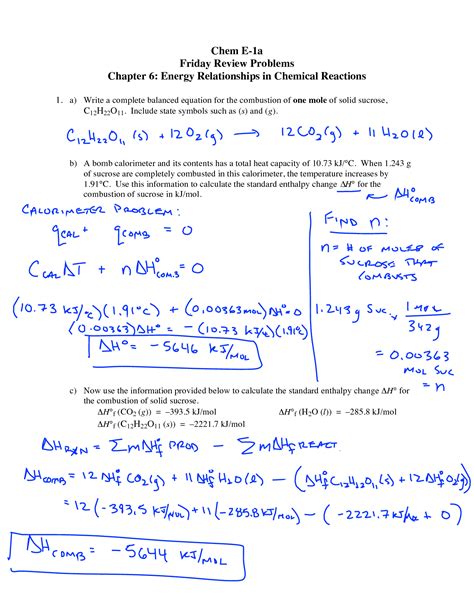 Chapter 6 Thermochemistry Test 1