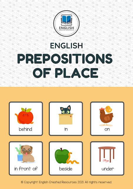 Prepositions Of Place Activity Book English Created Resources