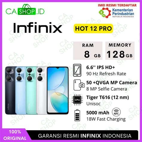 Jual Infinix Hot 12 Pro 8GB 128GB 8 128 Unisoc T616 5000mAh 90Hz Resmi Di Seller CASHOP ID