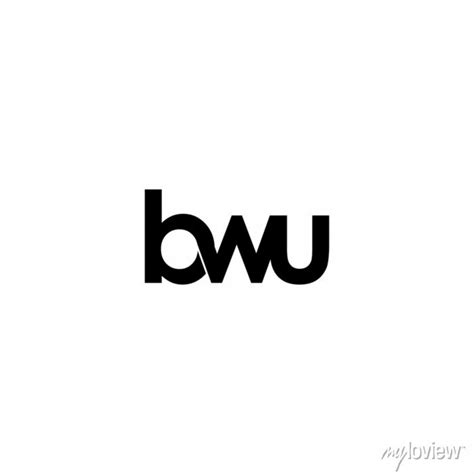 bwu letter original monogram logo design wall mural murals consulting