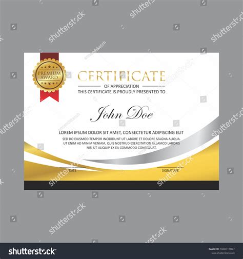 Silver Gold Certificate Design Template Gold Stock Vector (Royalty Free ...