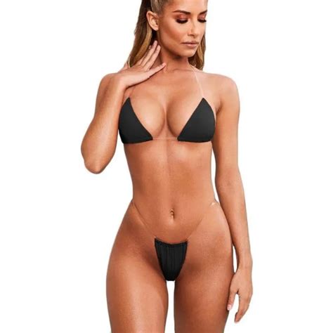 Push Up Padded Swimsuit Women S Solid Low Waist Bikini Beach Swimwear Sexy Bathing Suit For