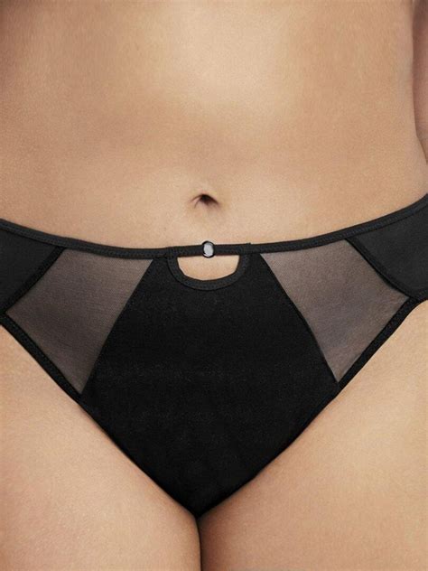 Culotte Grande Taille Avec Empi Cements Transparents Sachi Noir