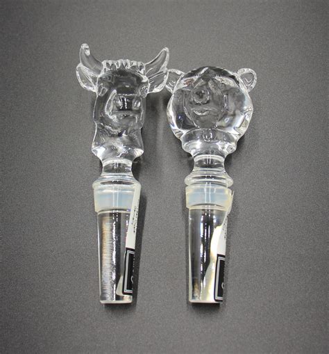 Mikasa Bull And Bear Crystal Wine Bottle Stoppers Bull Bear Ts