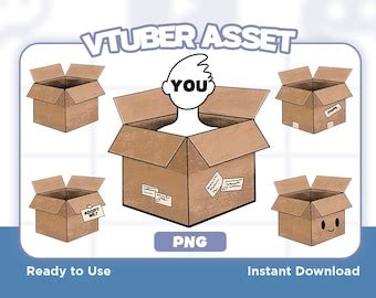 Vtuber PNG Tuber Asset CARDBOARD BOX Multiple Variations Veadotube