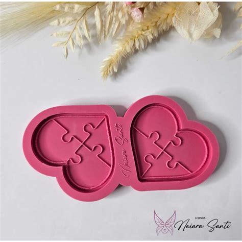 Molde Coração Autismo - Molde de Silicone para Resina | Molde Resina | Molde Coração Autismo 2 ...