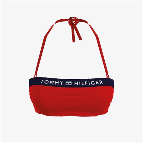 Tommy Hilfiger Bandeau Uw Kadın Kırmızı Bikini Üstü UW UW Sanal Çadır