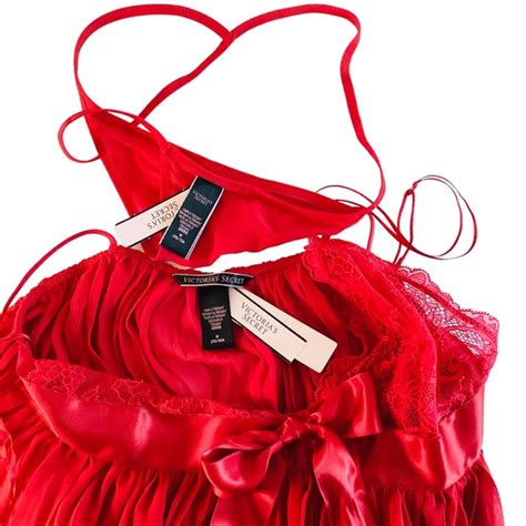 Victoria S Secret Intimates Sleepwear Victorias Secret Lingerie Med Sexy Baby Doll Red