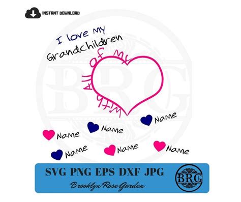 I Love My Grandchildren Svg Eps Dxf Png  Instant Download Etsy