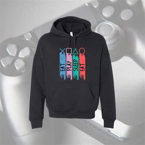 Eat Play Sleep Eat Gaming Hoodie Playstation Xbox Gamer Etsy