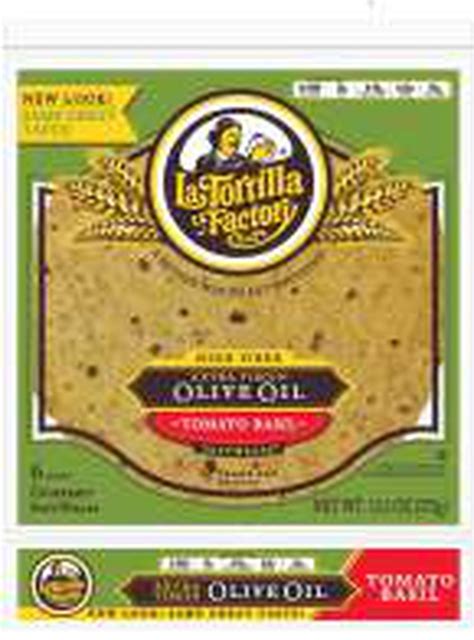 La Tortilla Factory High Fiber Tomato Basil Wraps Food Library