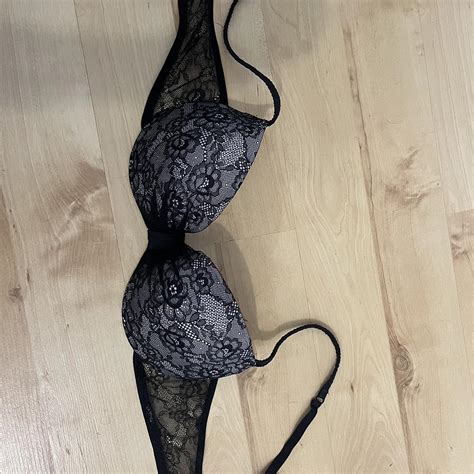 La Senza Black Bra Nude White Underneath Rose Lace Depop