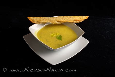 Celery and Stilton Soup – and Easy Garlic Breadsticks | Focus on Flavour