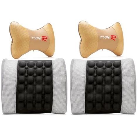 Bộ 2 Đệm Dựa Lưng Massage Điện và Gối Đầu Xe Bọc Nỉ - Thoải Mái, Giảm ...